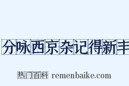 分咏西京杂记得新丰是什么意思的图片